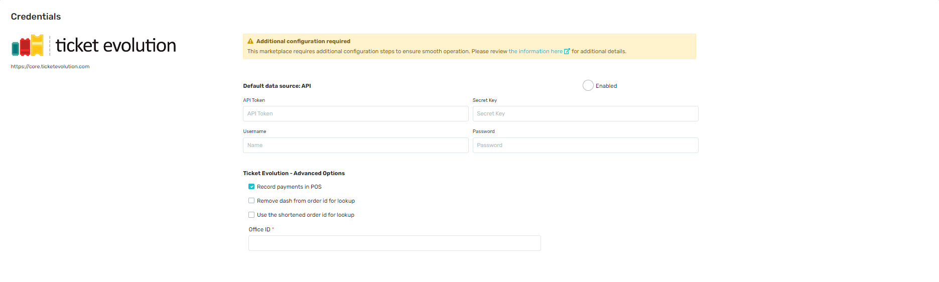 Changing Ticket Evolution Configuration - Reveal Markets Knowledge Base