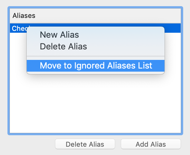 Ignoring Aliases