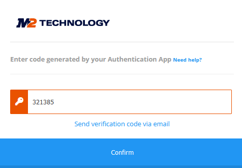 Enter verification code into CommTrak