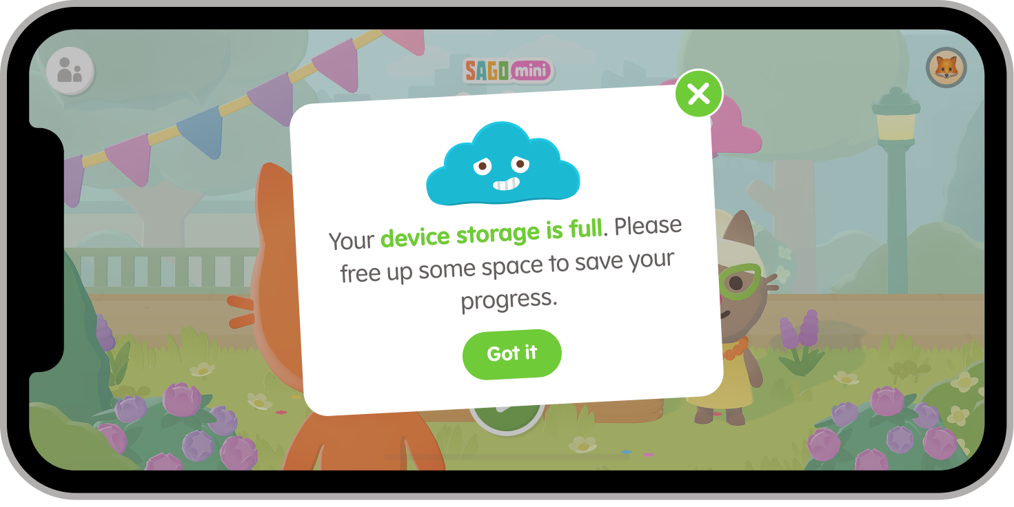 Storage Full Error