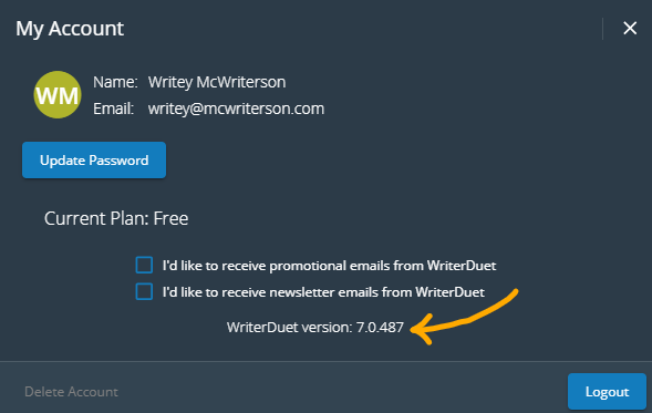 Steps to Update WriterDuet on Your Device - WriterDuet Knowledgebase