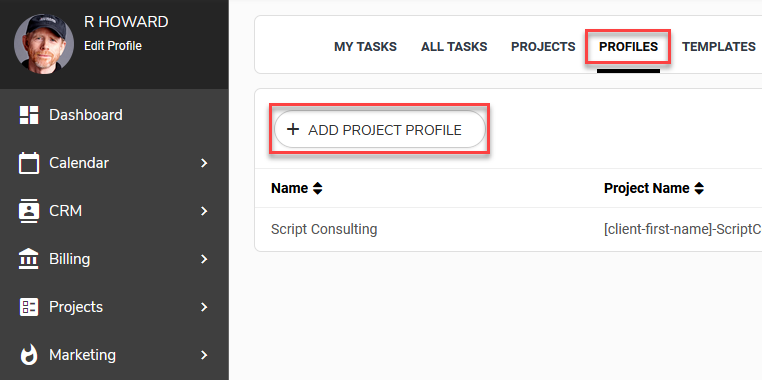 PROJECTS: Project Profiles - SuiteDash Help Documentation