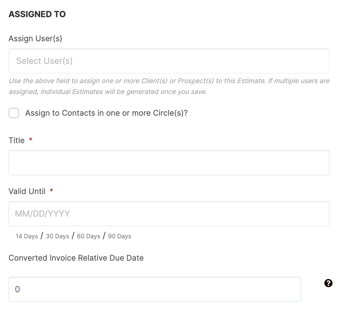 OFFICE: Estimates - SuiteDash Help Documentation