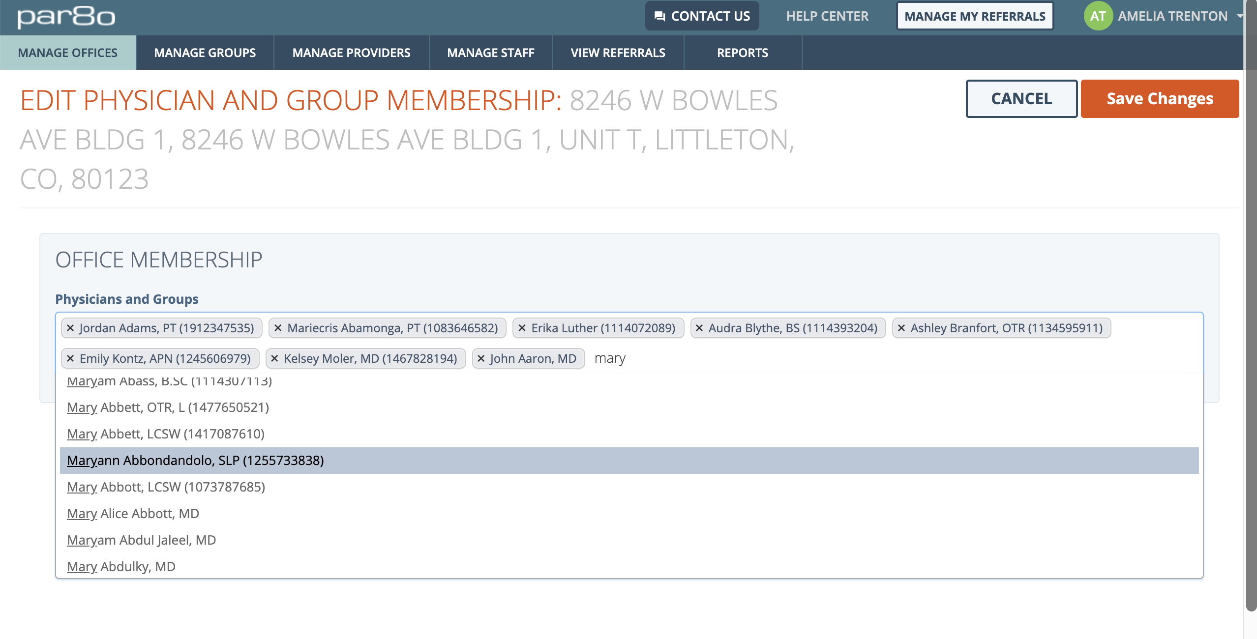 Adding Providers to an Office Referral Management