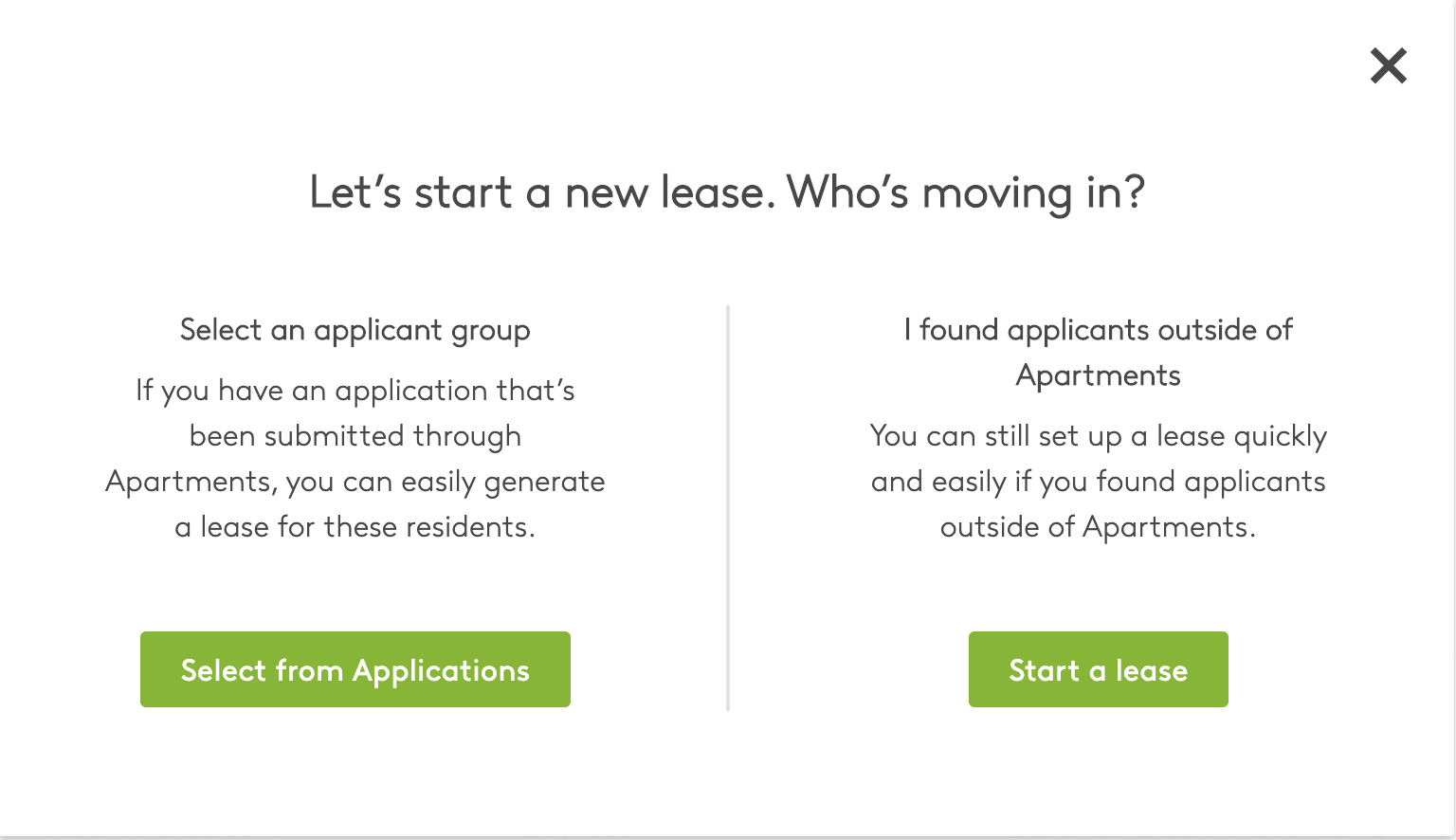 How do I create a lease through Property Owner and