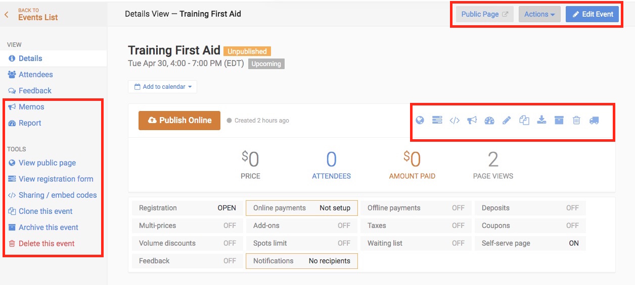 How to create an event - Corsizio Support