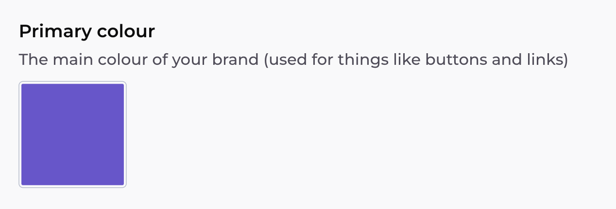 The primary colour section