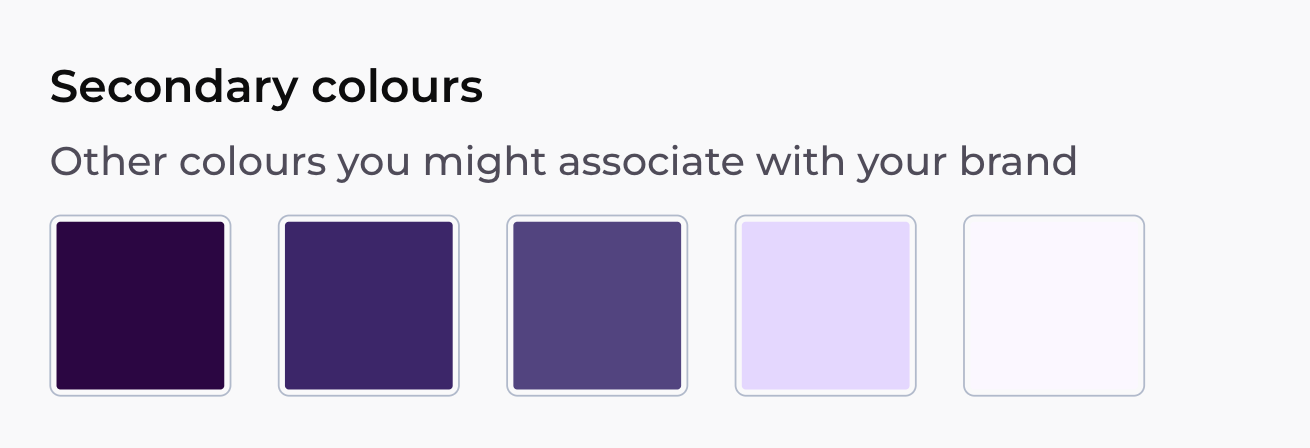 Secondary colour section