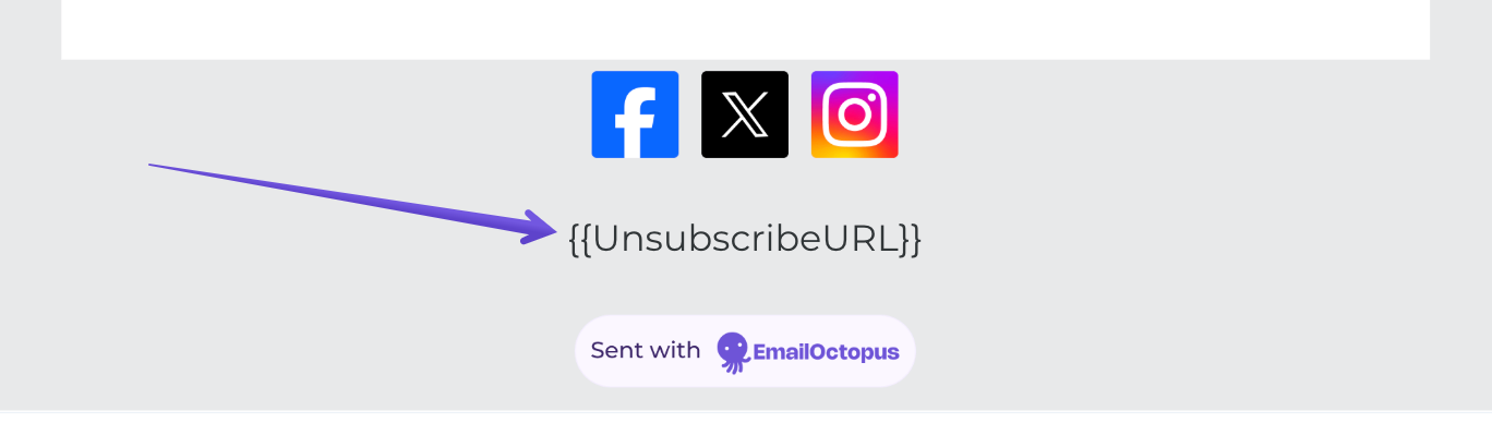 Unsubscribe merge tag as plain text