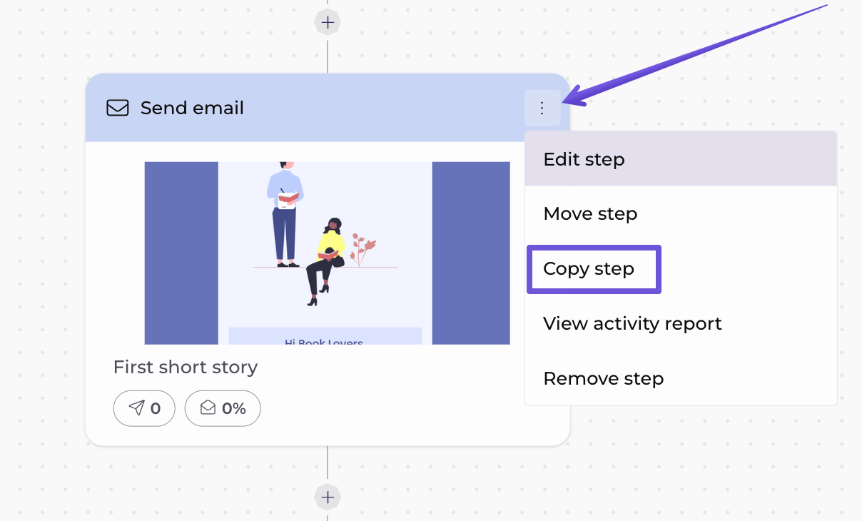 copying an automation step