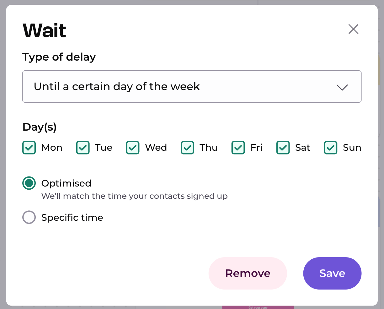 wait step until a certain day of the week