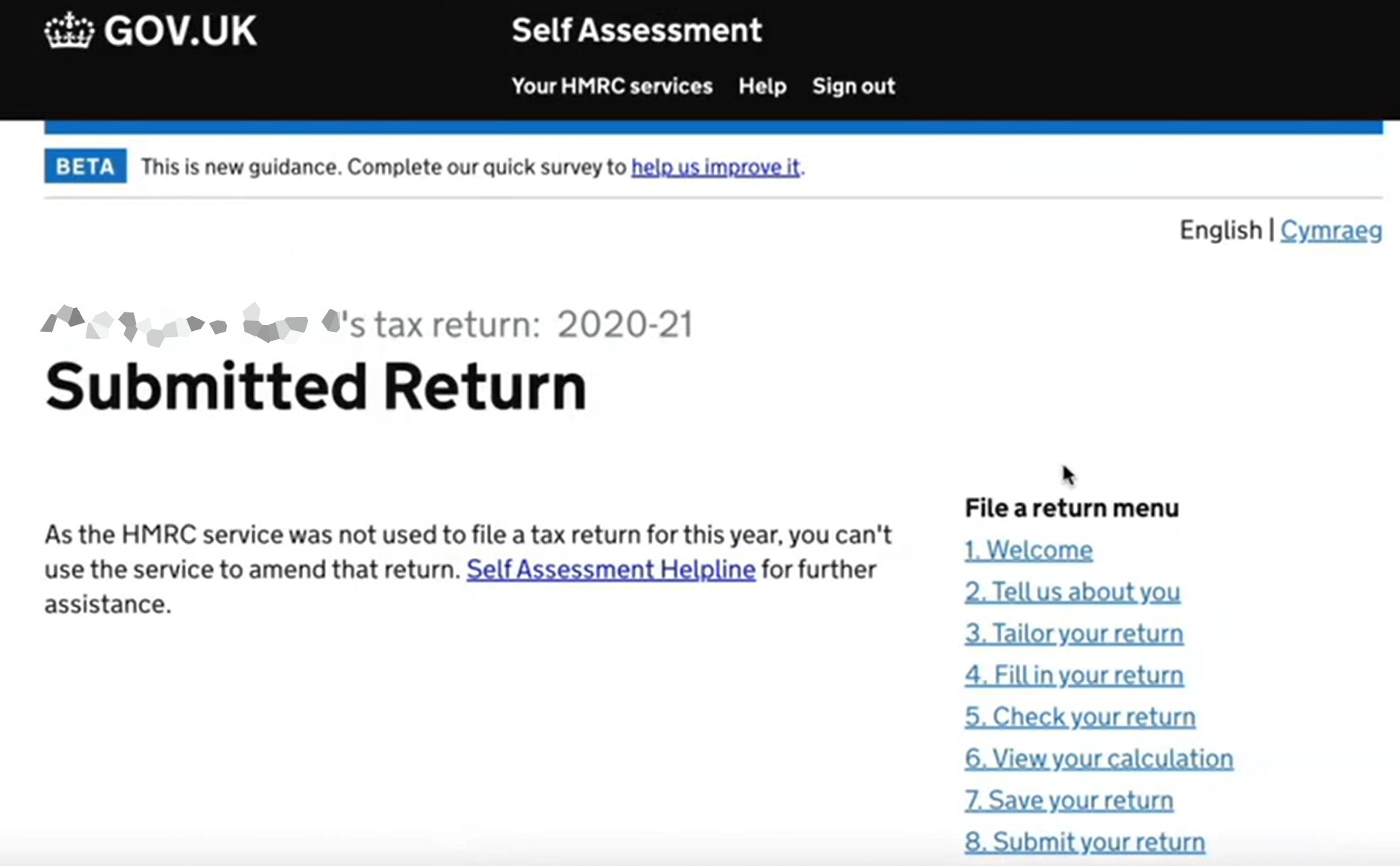 Finding Your Submitted Tax Return In Your HMRC Personal Tax Account 