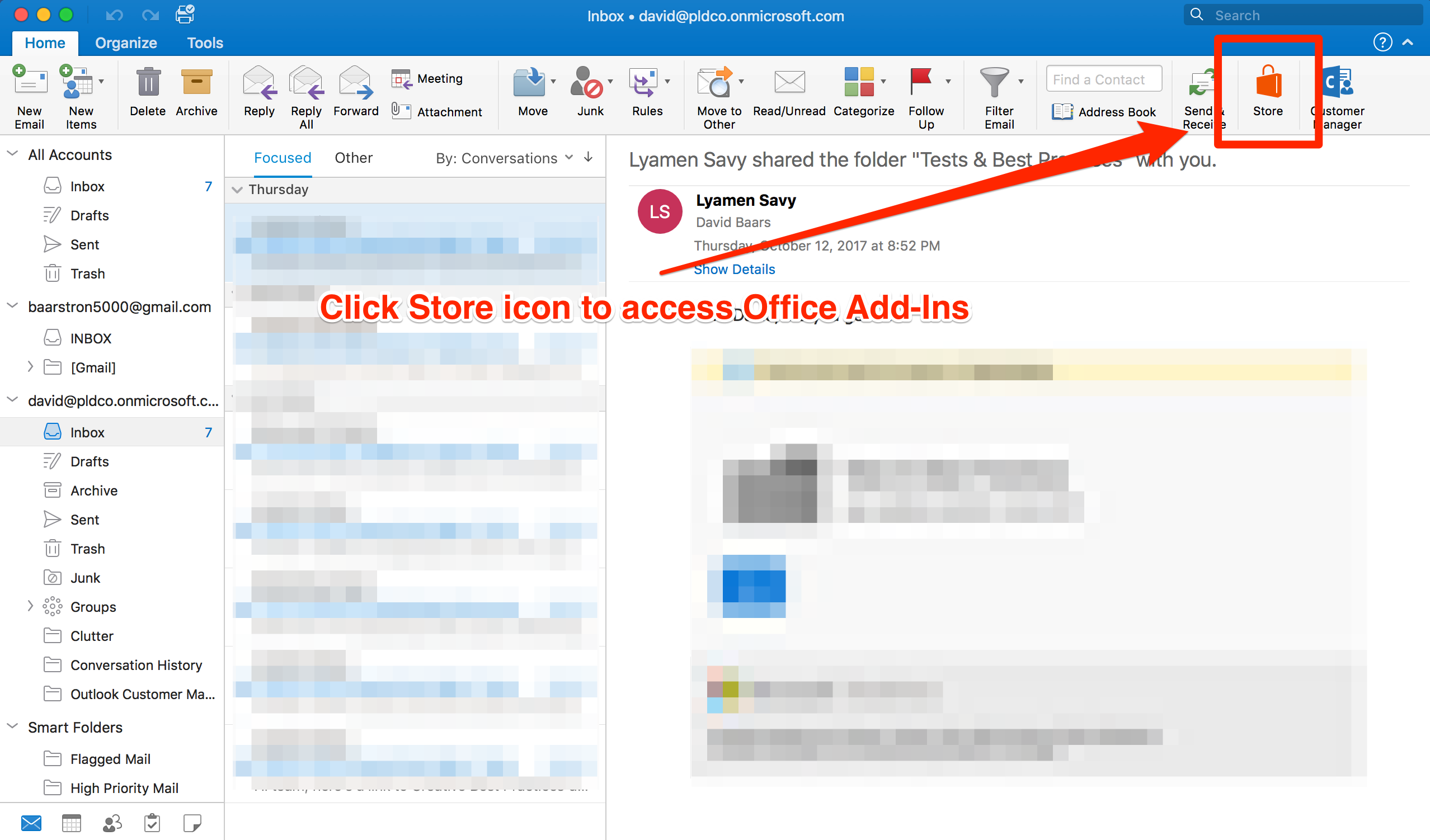 how to manage add ins outlook for mac