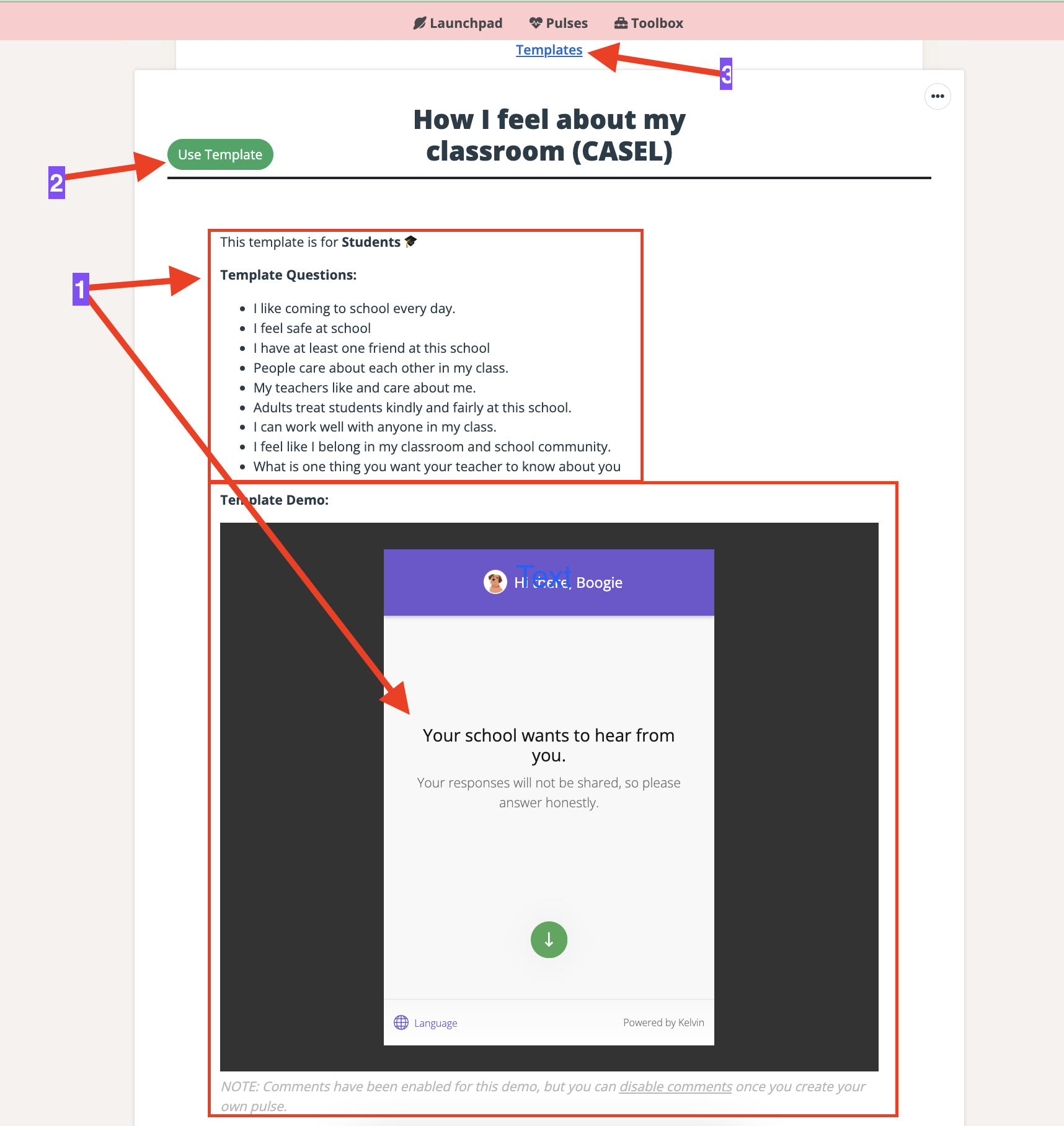 How to Use a Pulse Template Kelvin Education Help Center