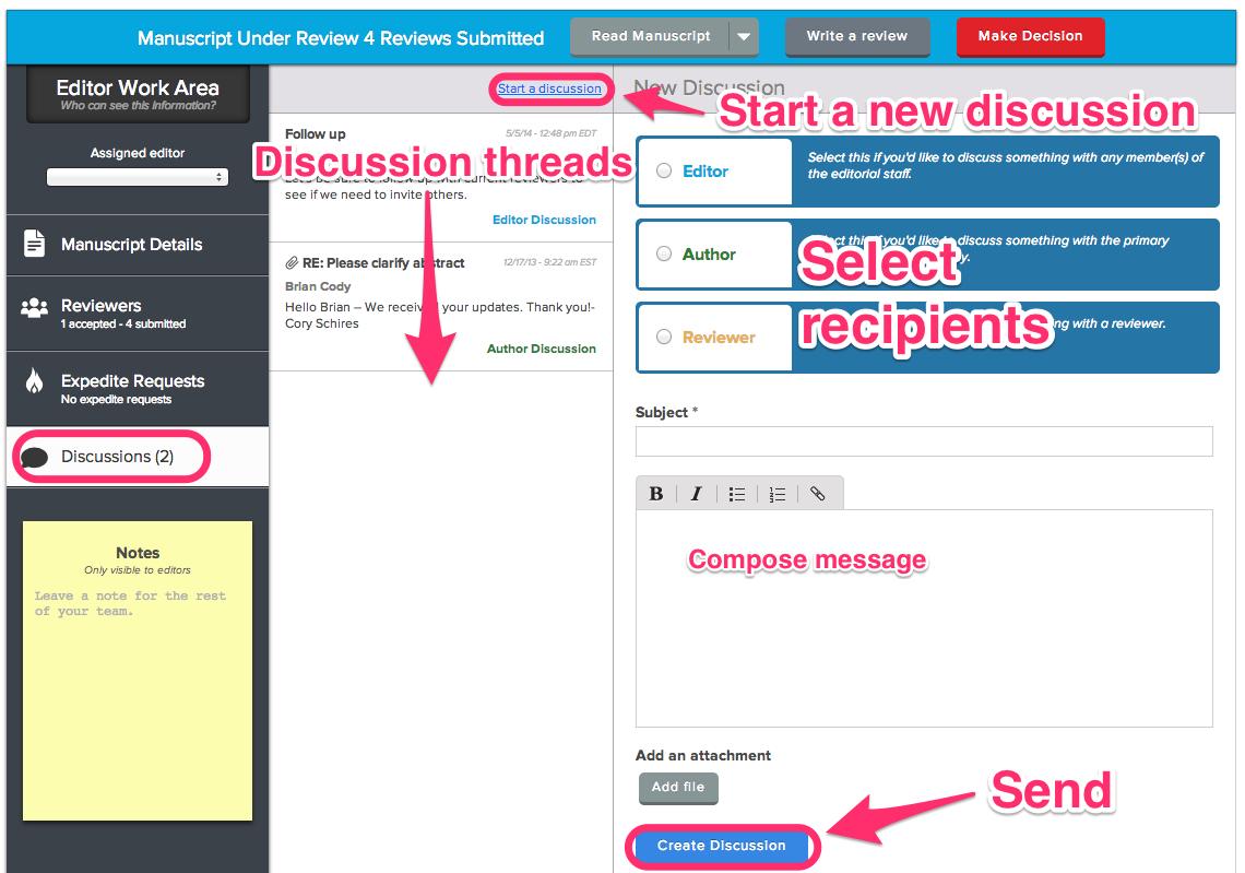 Image showing Discussions area