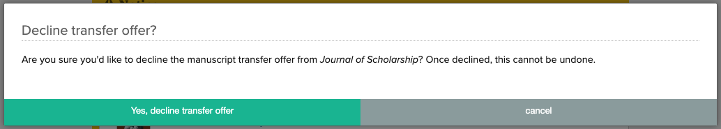 Screenshot of the Decline transfer offer popup