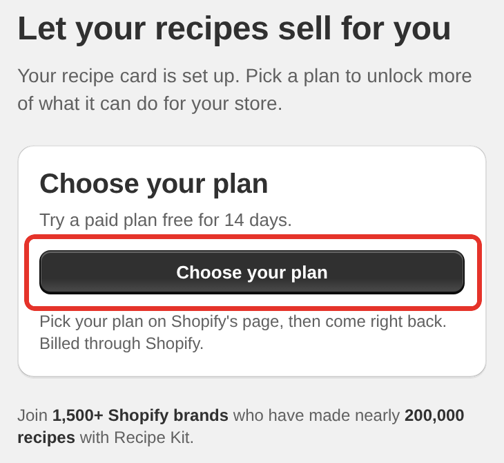 The Plan step of guided setup with the Choose your plan button