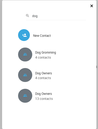 Selecting a contact group in new message