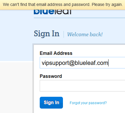 Trouble Logging In - Resetting Password - Blueleaf Knowledge Base