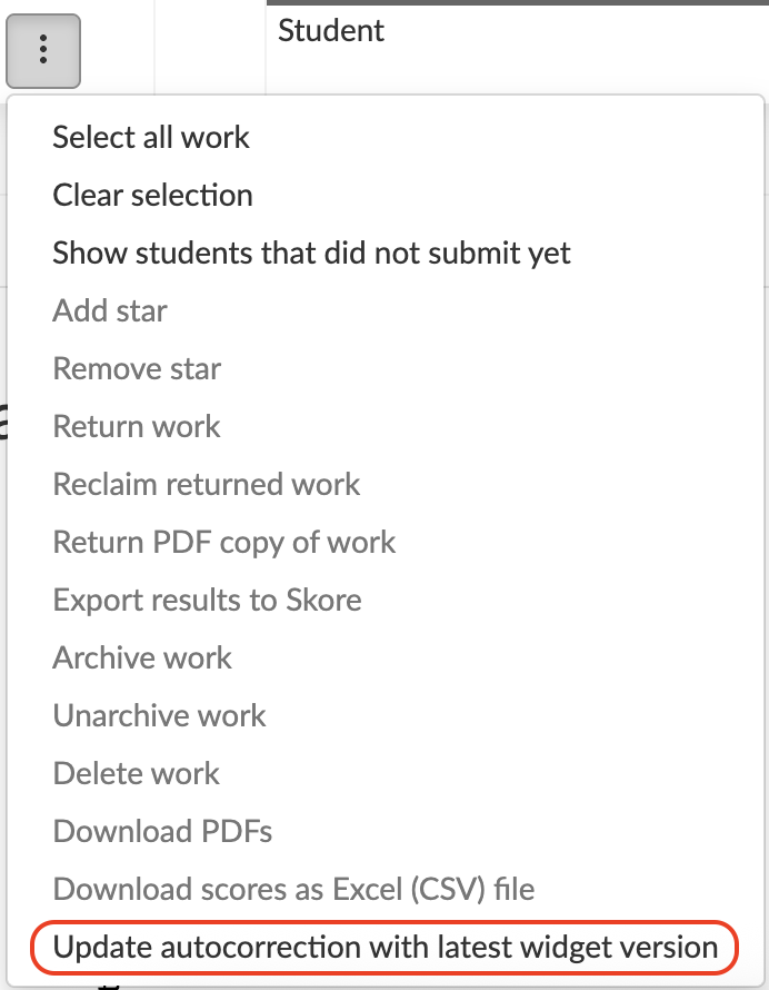Updating autocorrection in BookWidgets tests