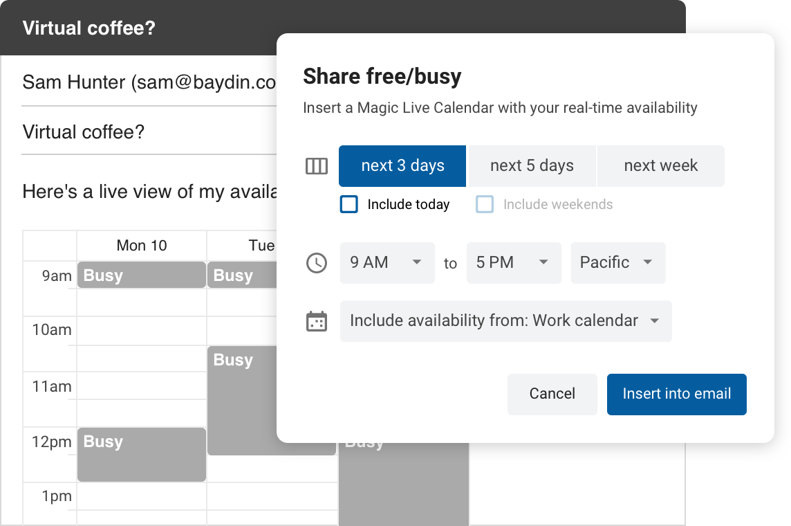 What is Share Free/Busy? - Boomerang for Gmail Help