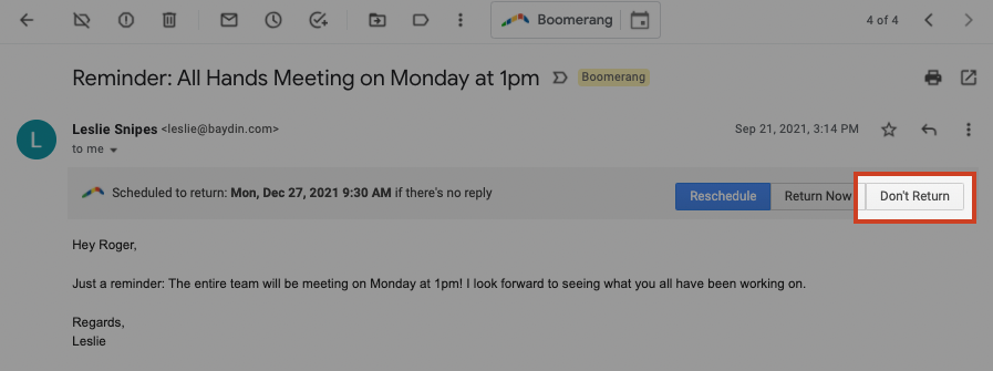 cancel paid subscription to boomerang for gmail