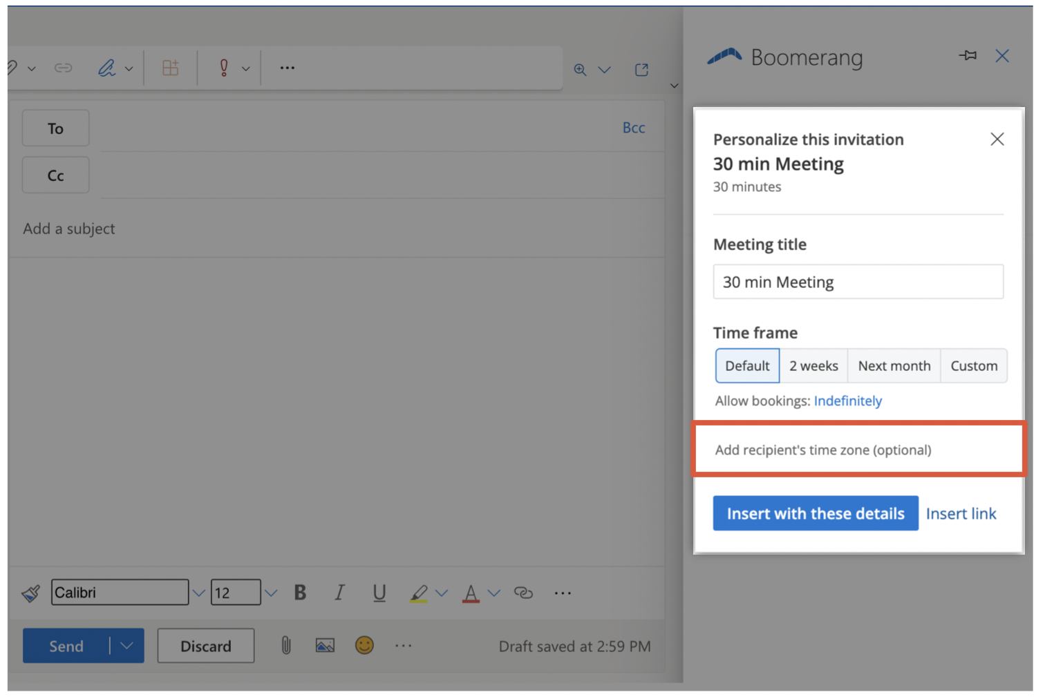 Using Bookable Schedule across time zones Boomerang for Outlook Help