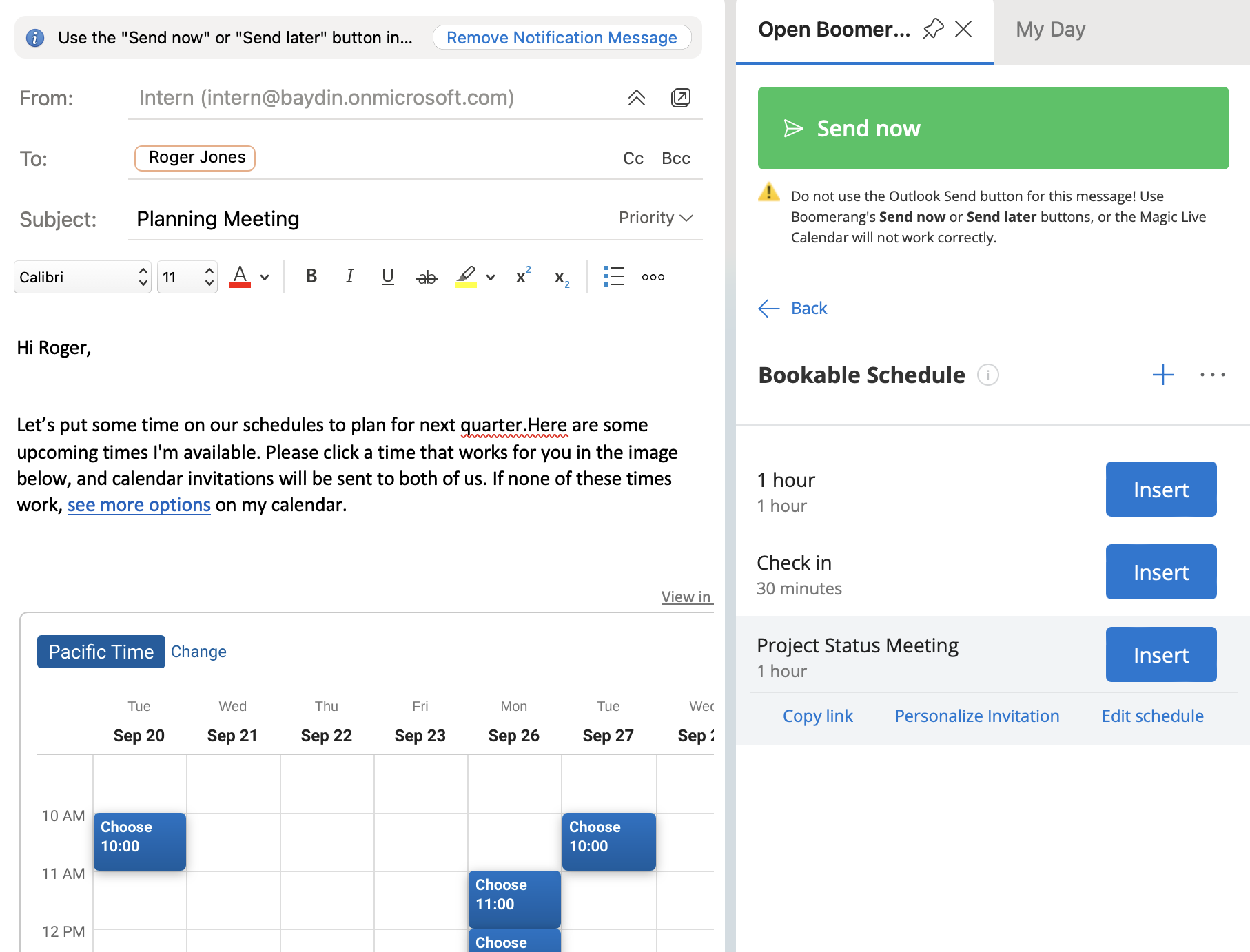 How to share a Bookable Schedule in Outlook Boomerang for Outlook Help