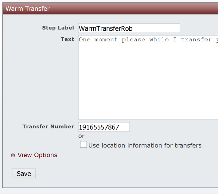 How to change a transfer number in your script Help Training