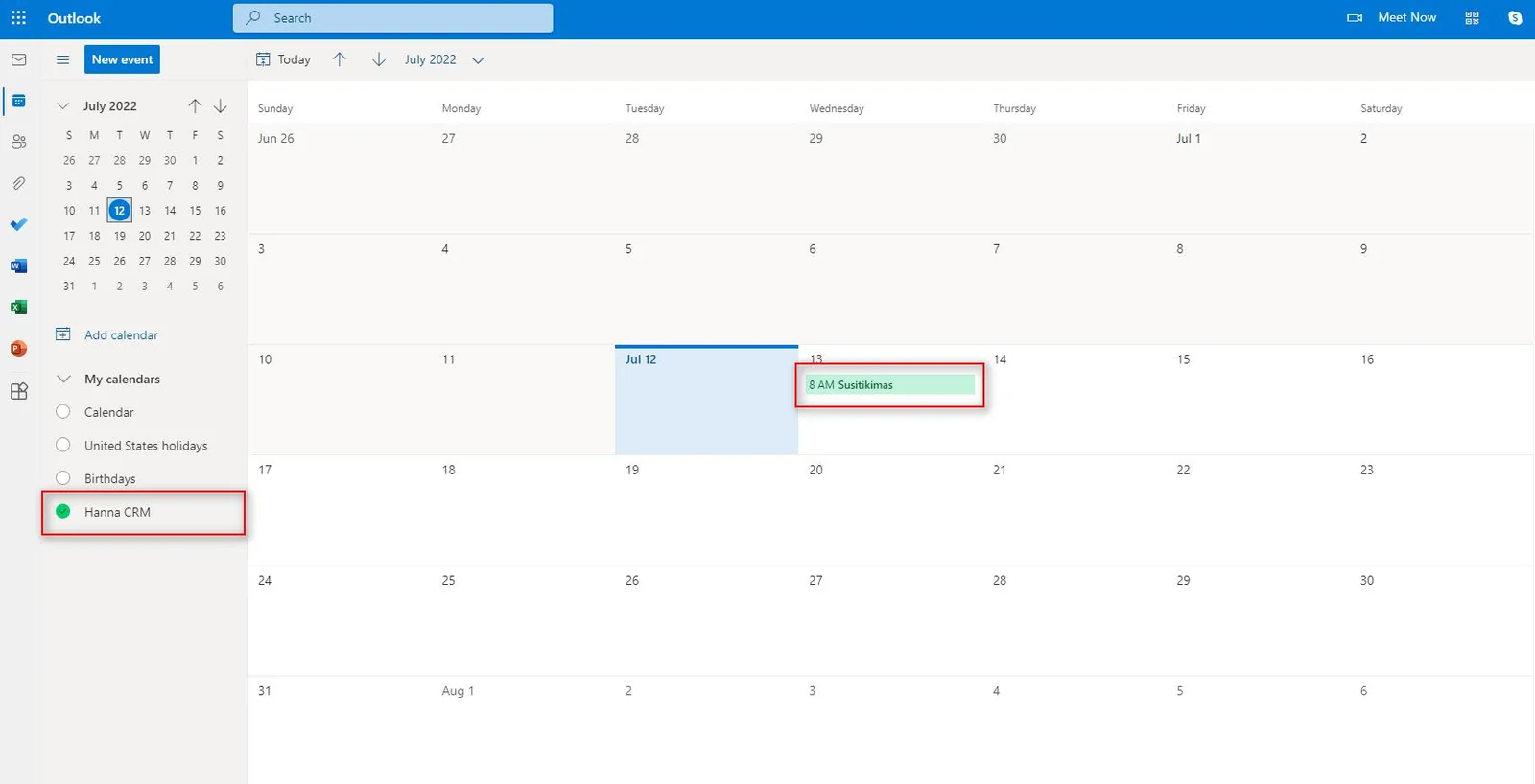 Integration setup screen 4