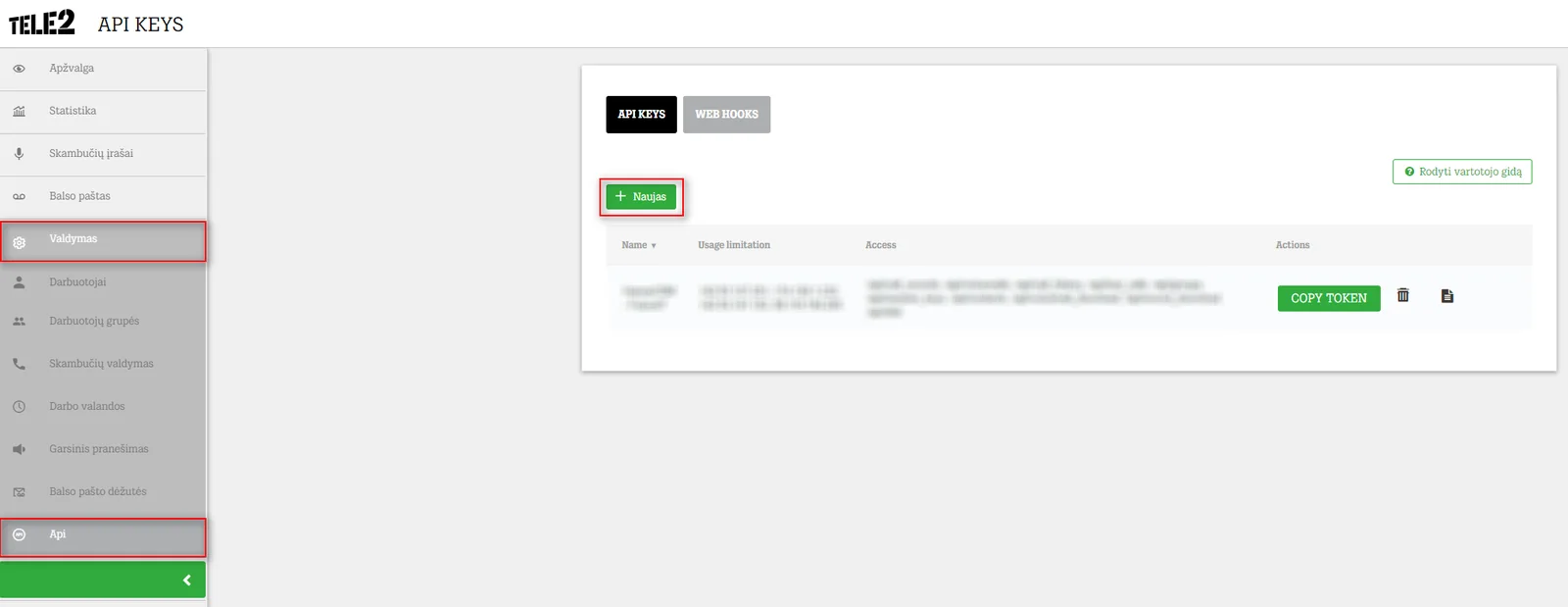 Integration setup screen 4