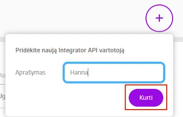 Integration setup screen 4
