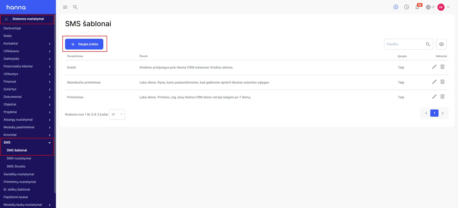 Integration setup screen 1