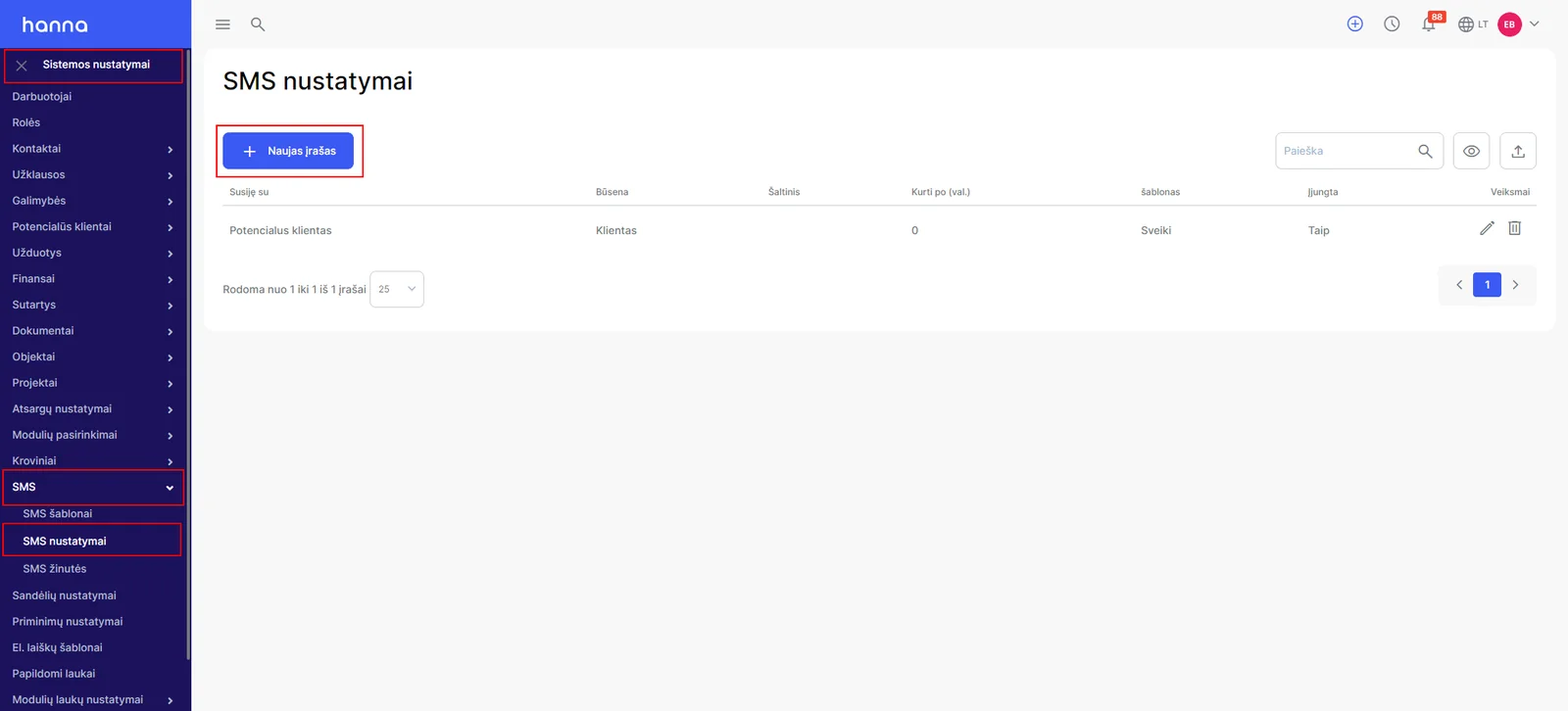 Integration setup screen 3