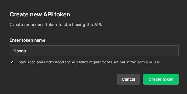 Integration setup screen 4
