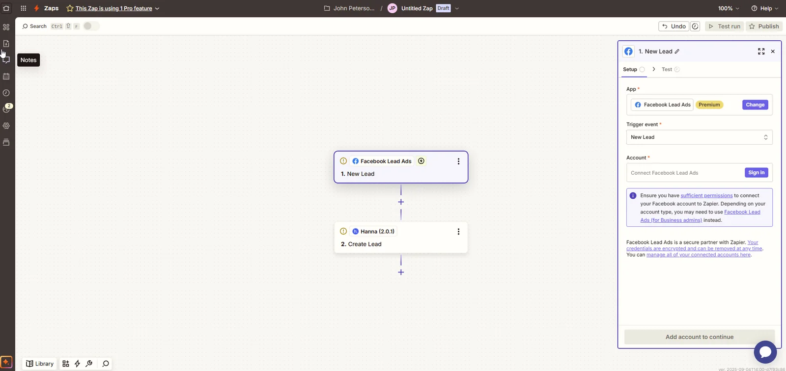 Integration setup screen 10