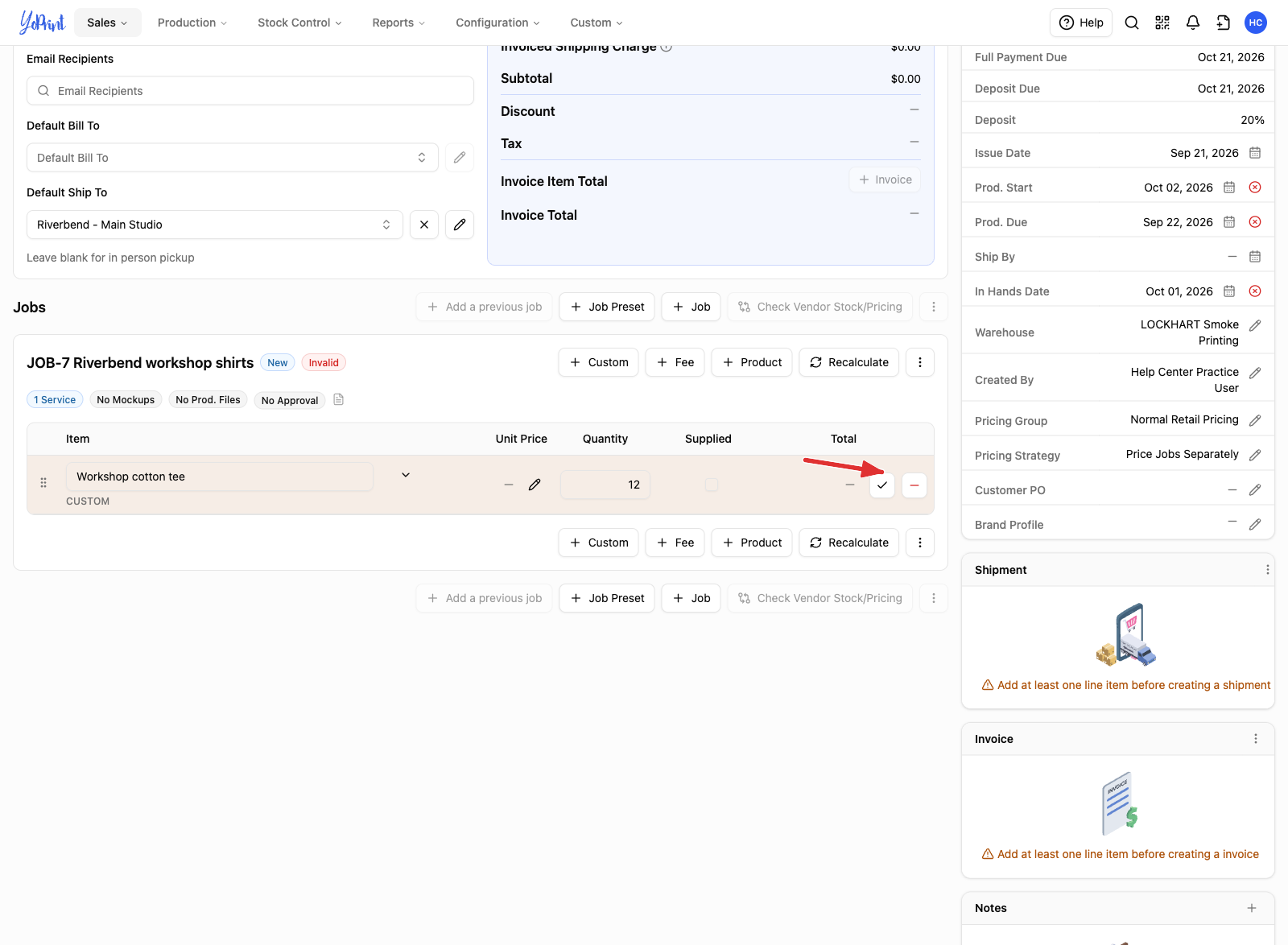 The pending custom row with Confirm marked