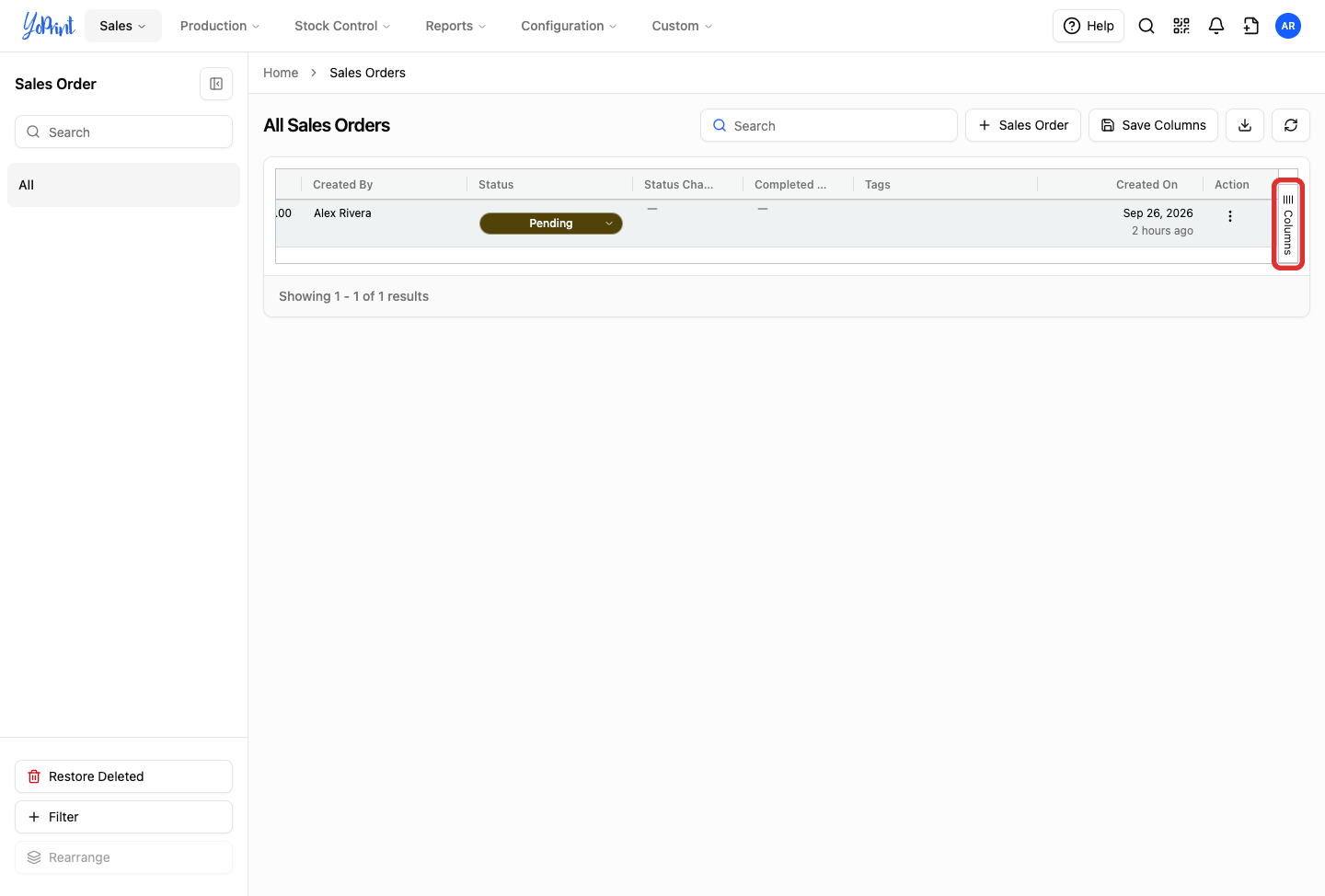 Columns picker