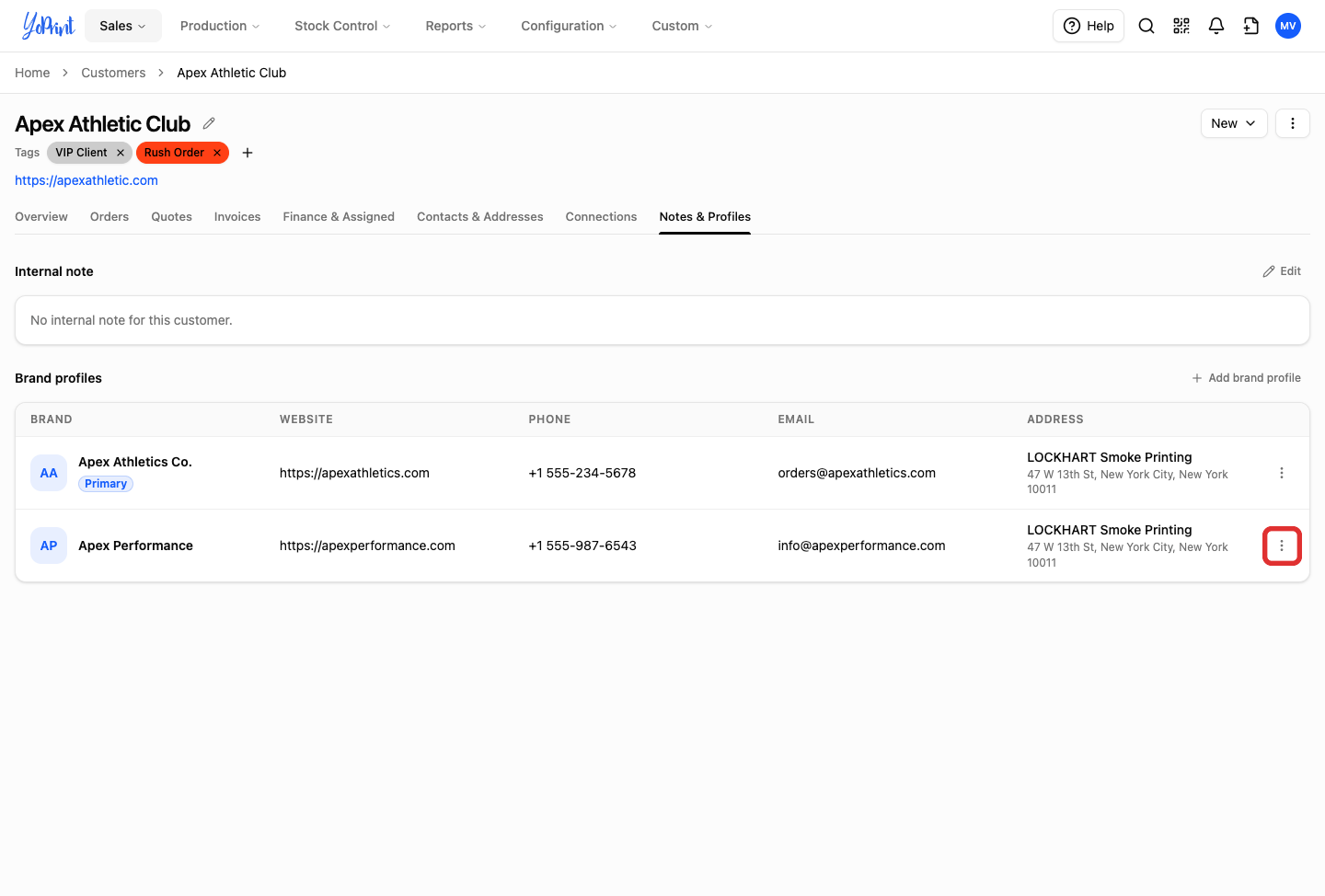 Row actions trigger on obsolete brand profile row