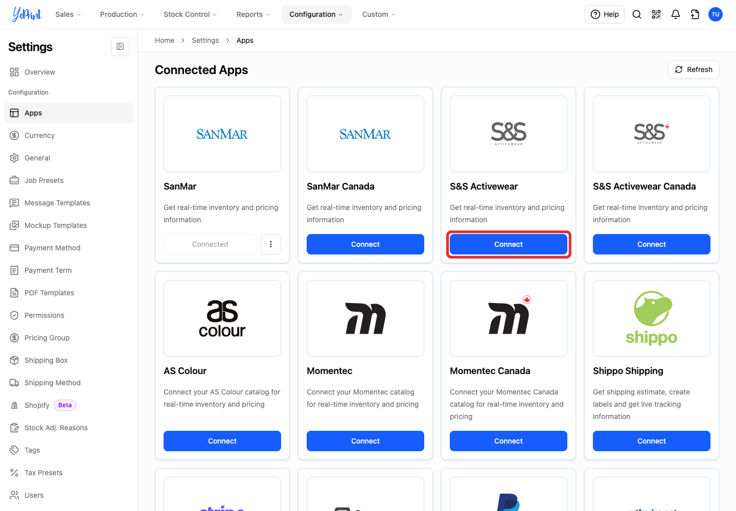 Connect on the S&S Activewear card