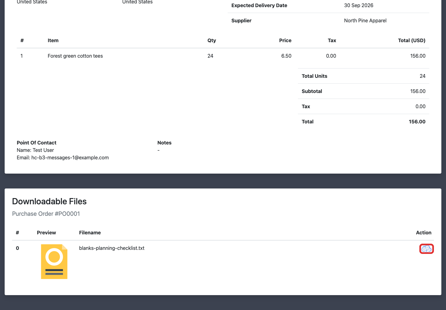 Download icon beside the planning checklist