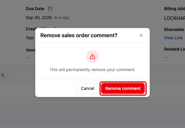 Confirm removing the comment