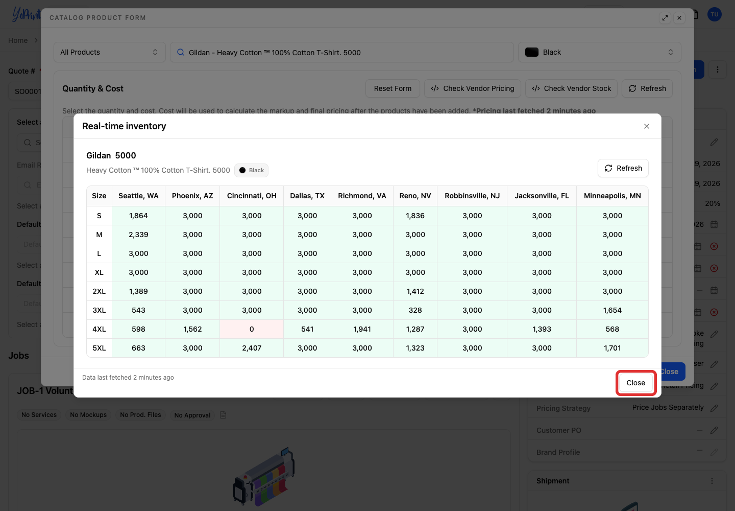 Warehouse quantities and Close in Real-time inventory