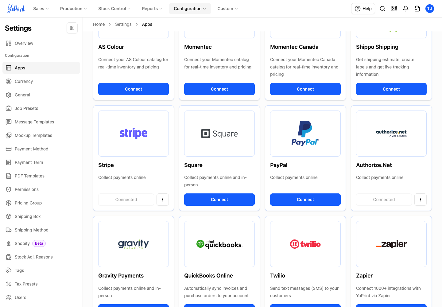 Authorize.Net shows Connected after saving