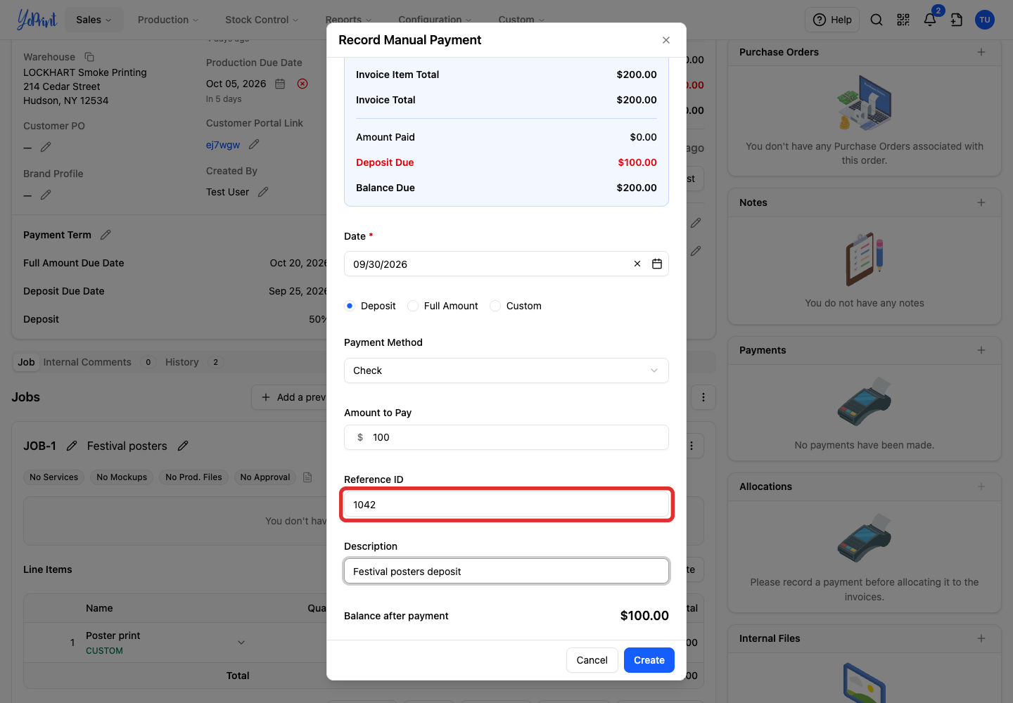 Check number in Reference ID