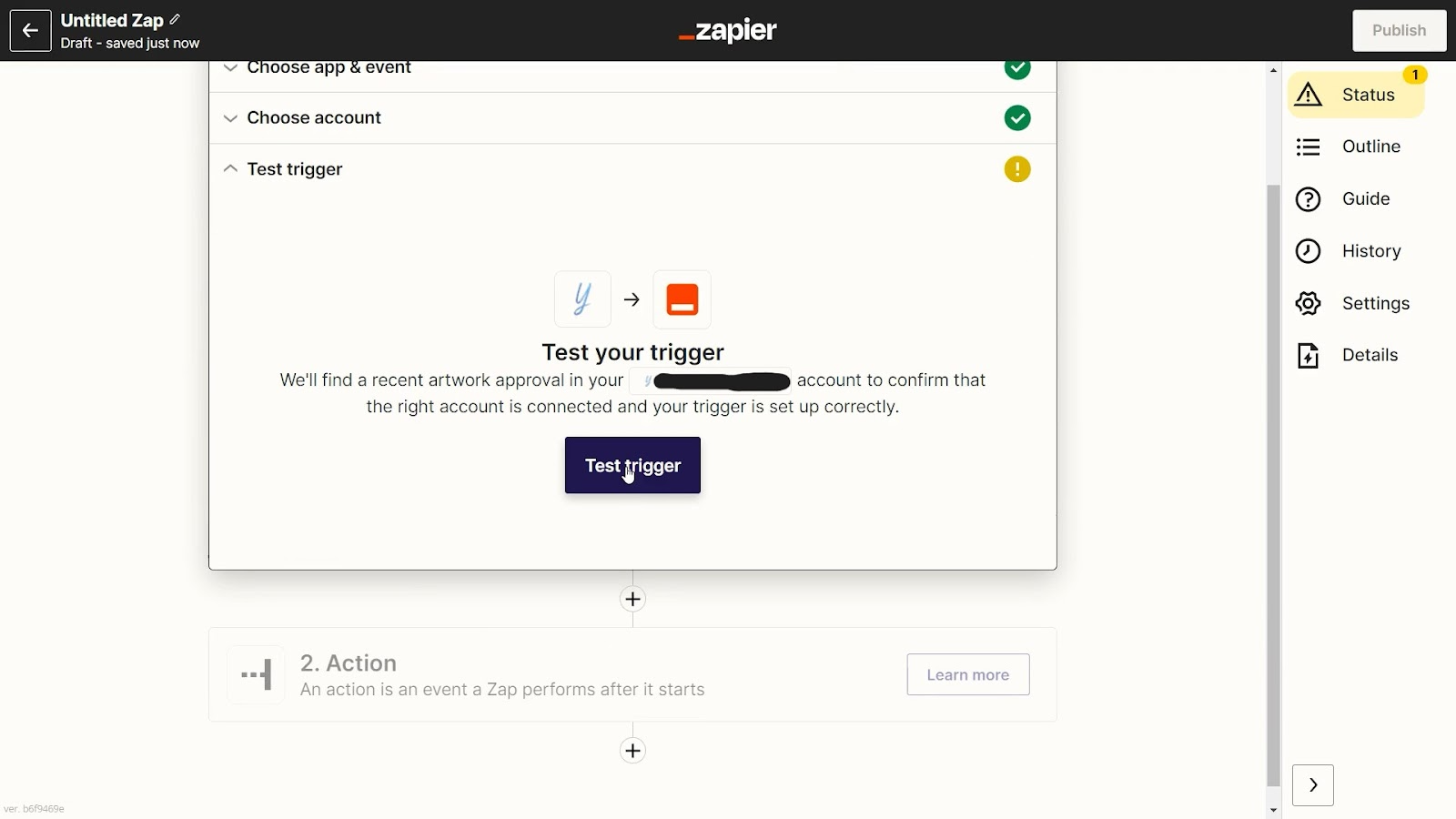 Click Test trigger to test your YoPrint connection