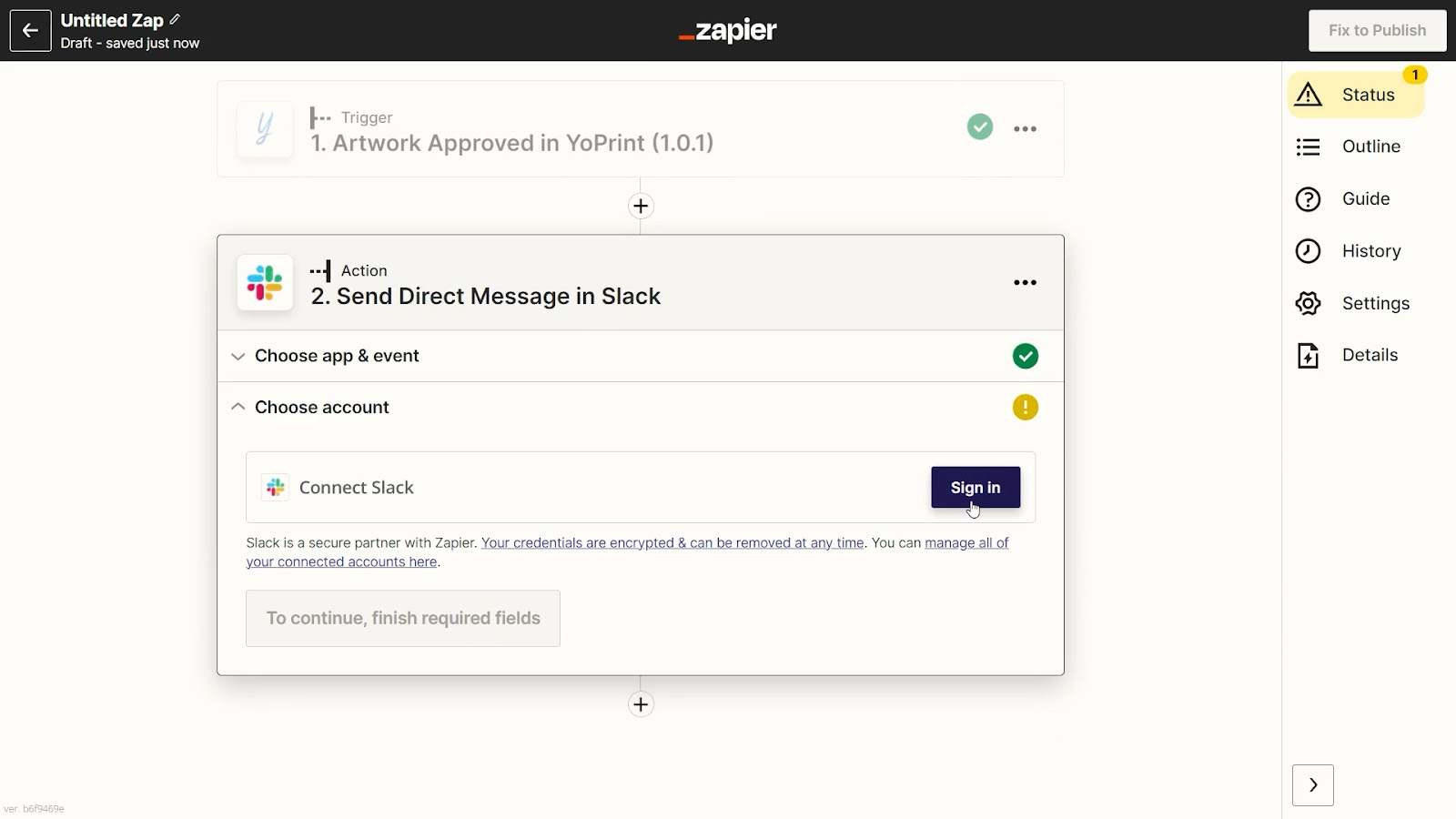 Connect your action app account