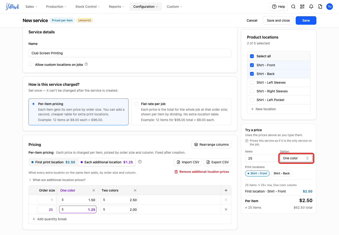 Option picker