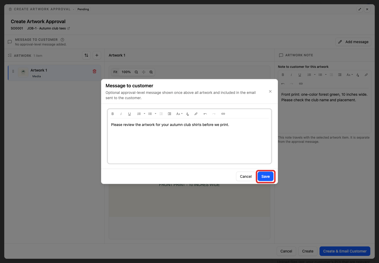 Save the request-level message