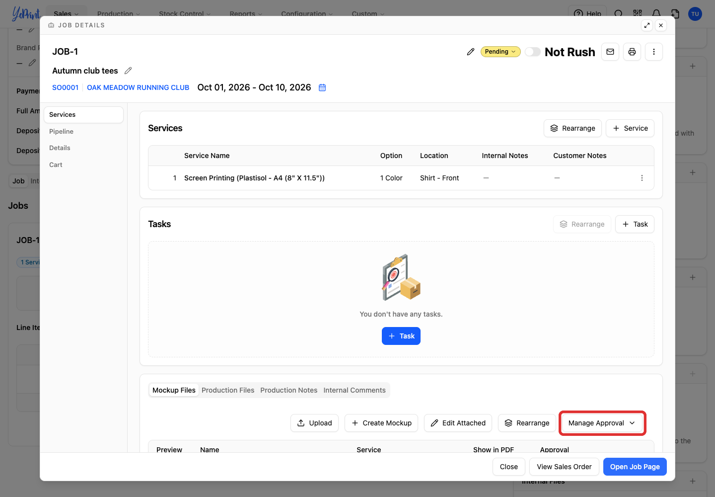Manage an active artwork approval
